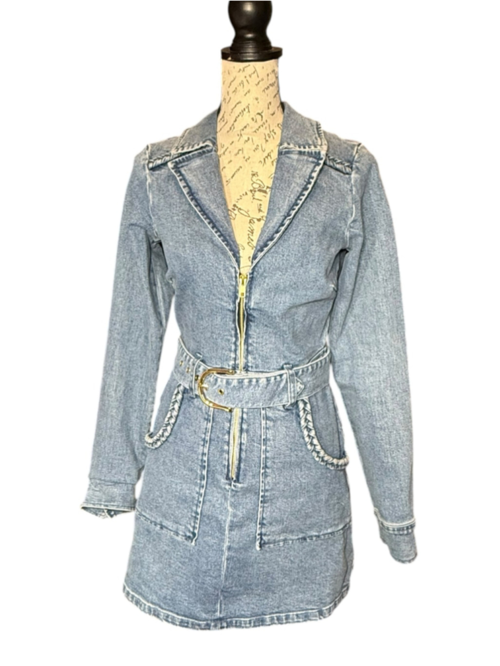Women's Show Me Your Mumu Denim Mini Dress Size S Blue